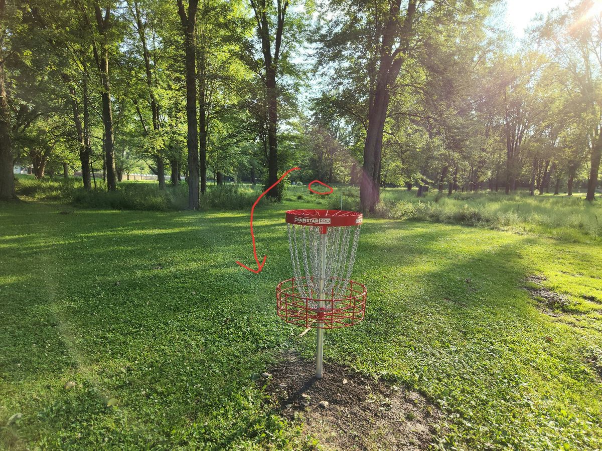 View behind basket on hole 15