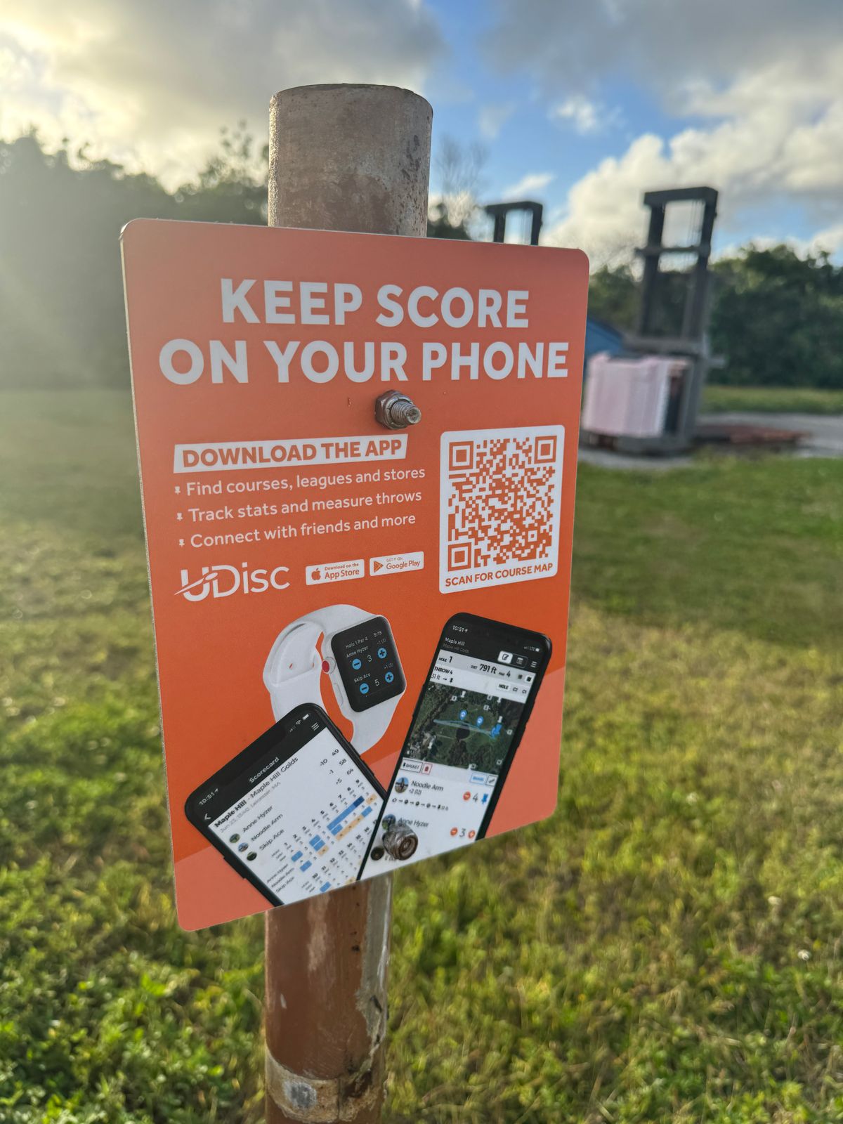 Scan QR Code to track scores and course activity.