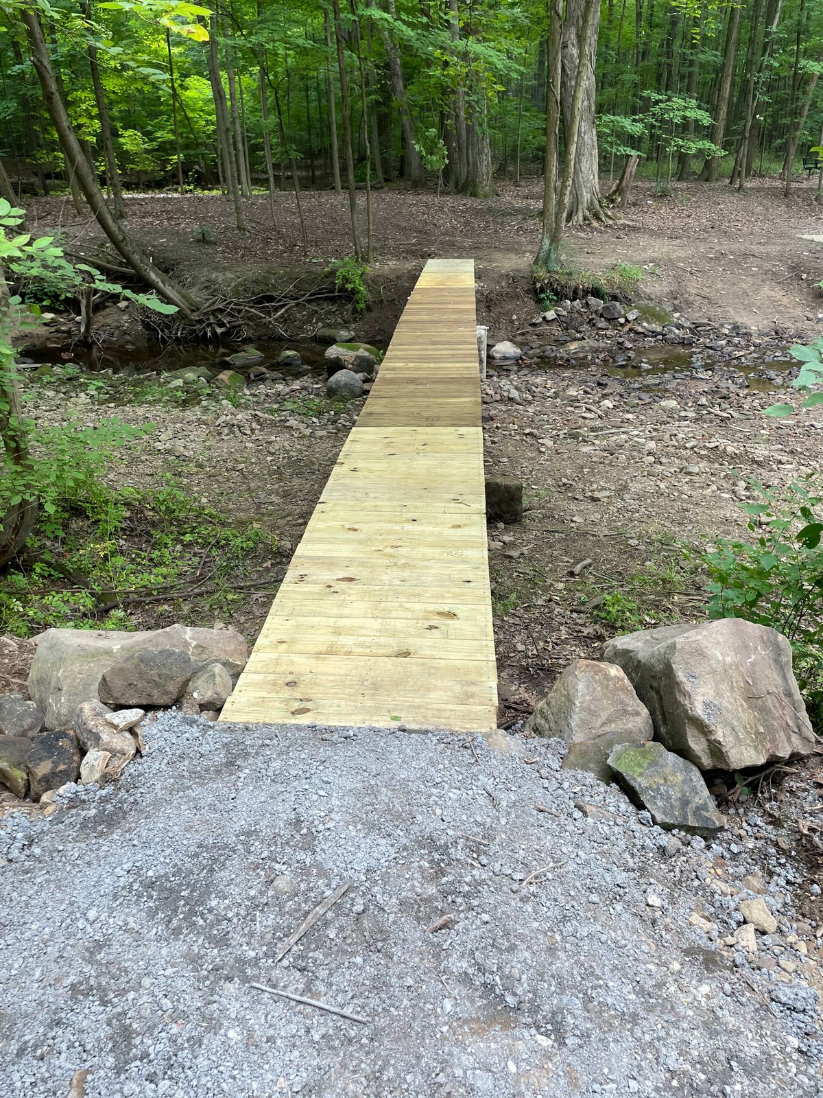 New permanent crossing to get to the holes across the creek.