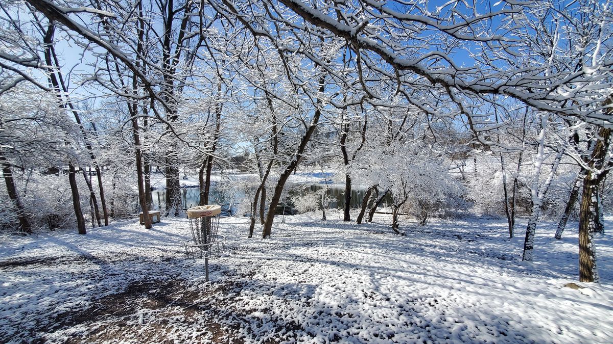 Snow covered Hole 1 - Feb 24, 2024