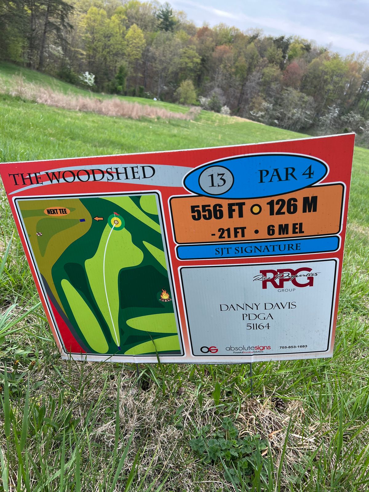 Hole #13 sign