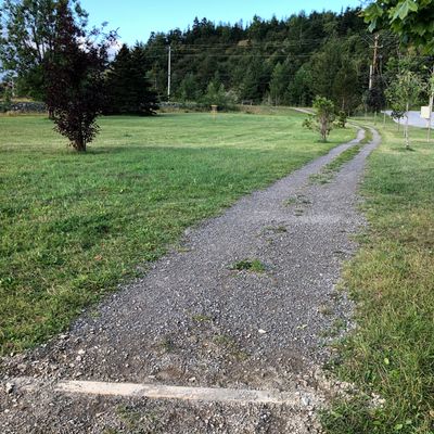 Hole 1 beside bench