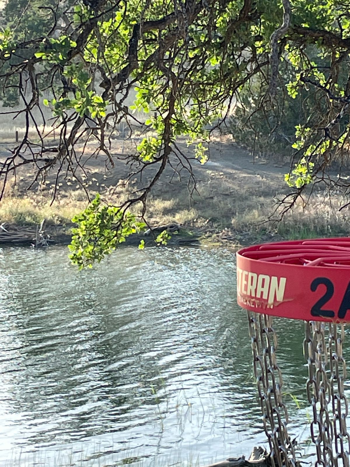 Looking across the water hazard at #2B from 2A