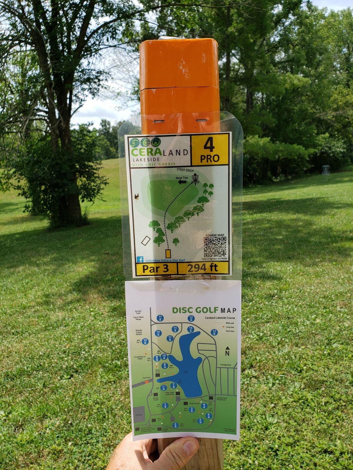 #4 Pro Tee Sign Post facing Fairway.