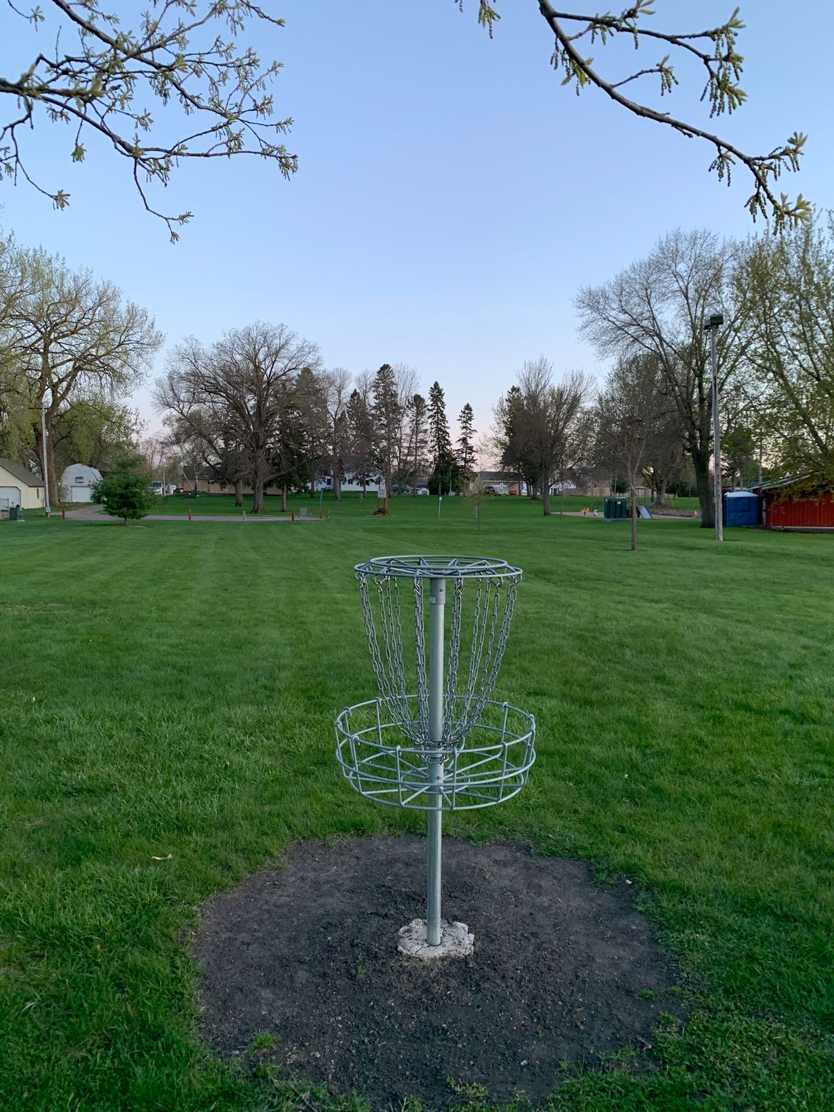 Hole 5 basket view back to teepad