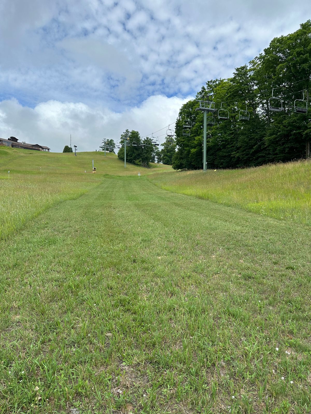 Hole #1: Looking up to the basket, then back to the tee. 
Take time to enjoy the views.