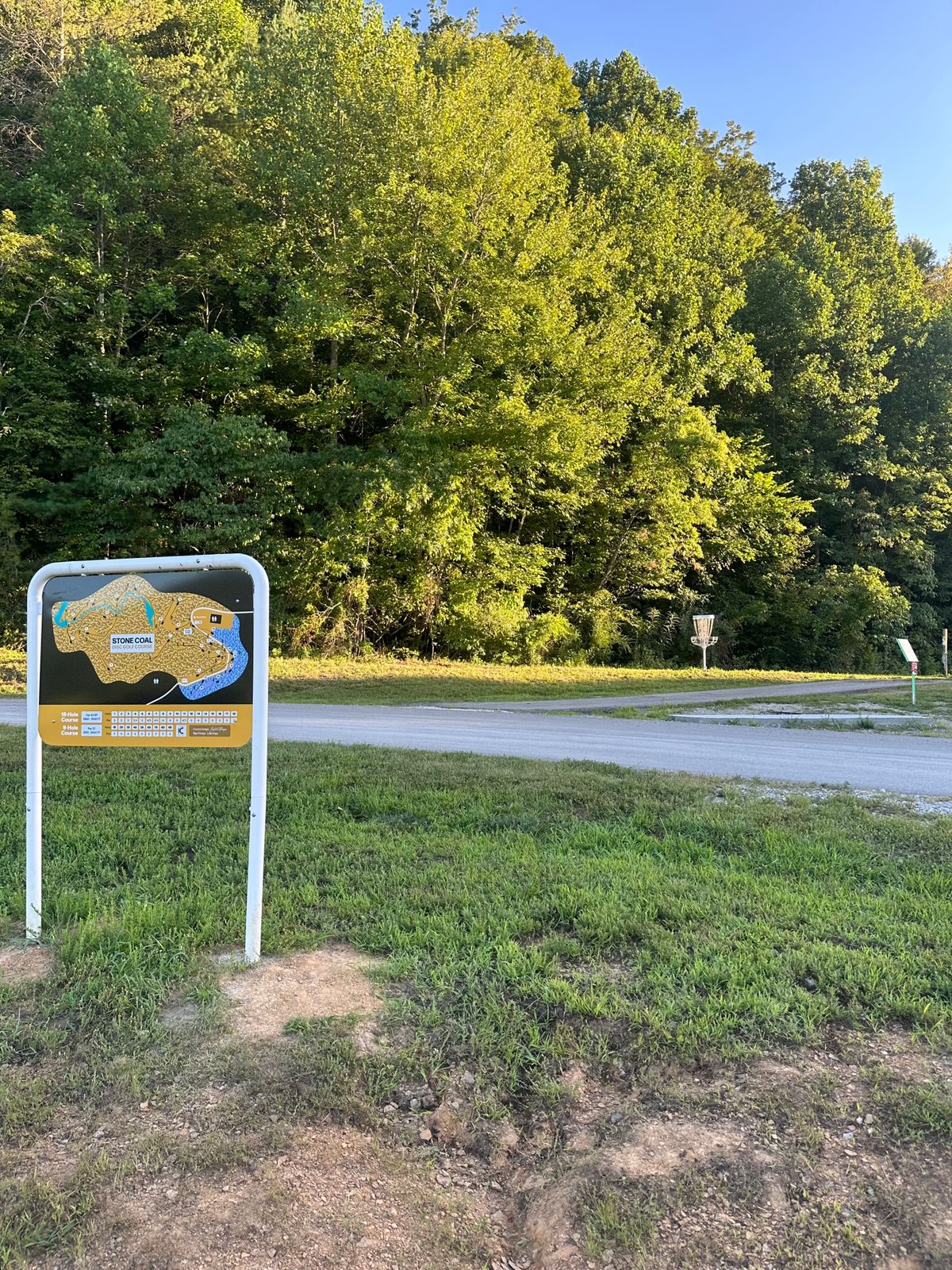Course Map, Practice Basket, Hole 1 Tee by Parking Lot