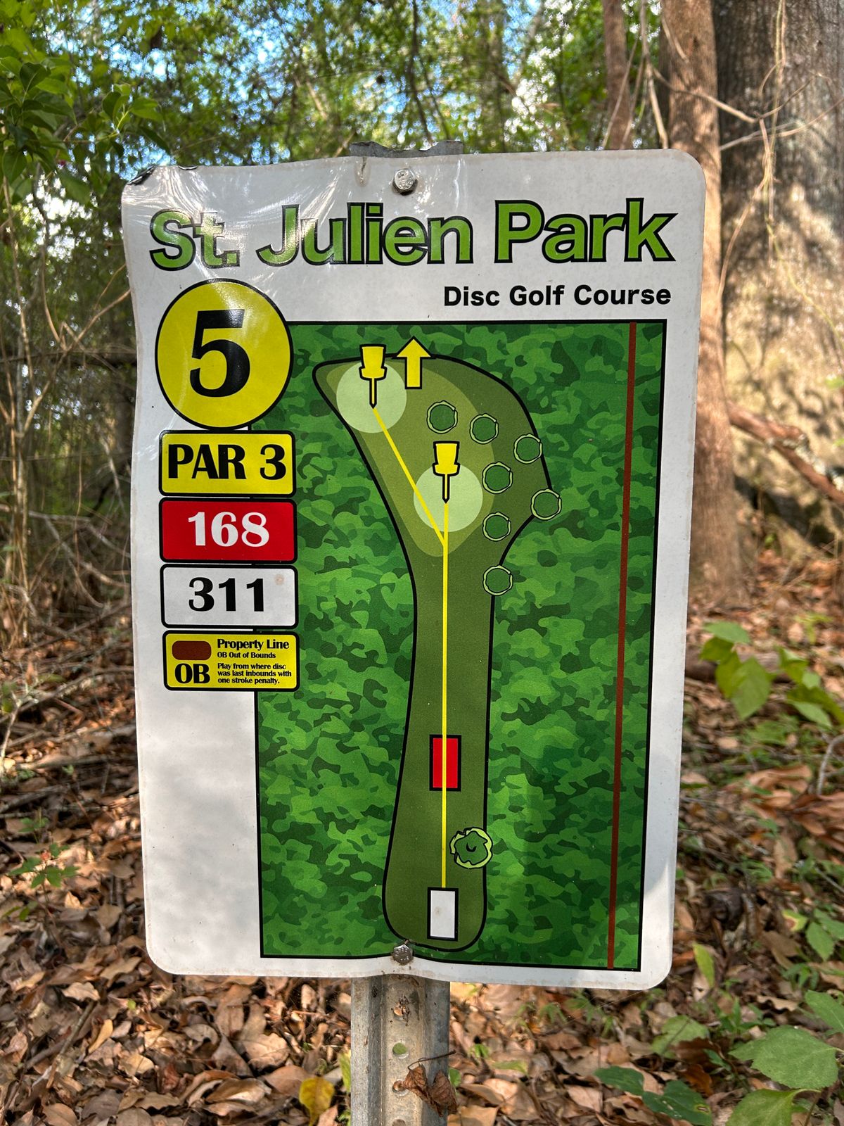 Hole 5 Tee Sign