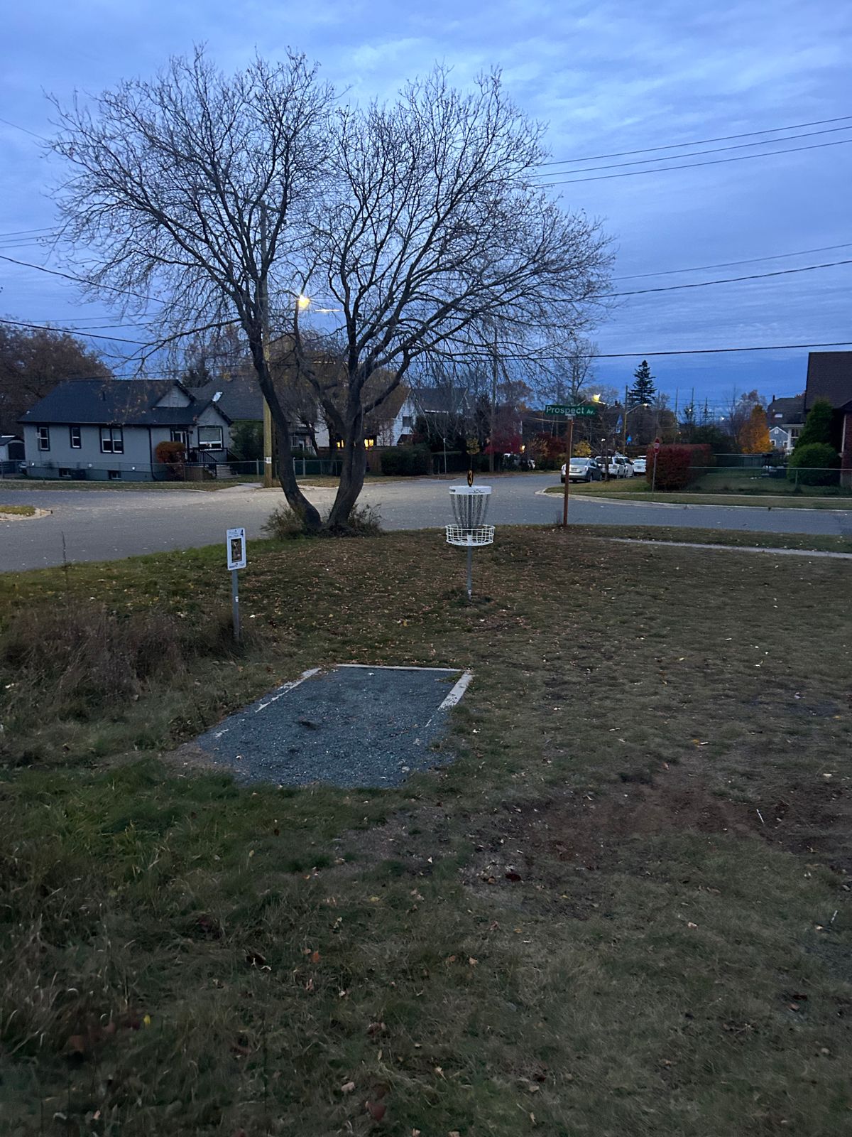 Hole 3 basket and hole 4 tee area