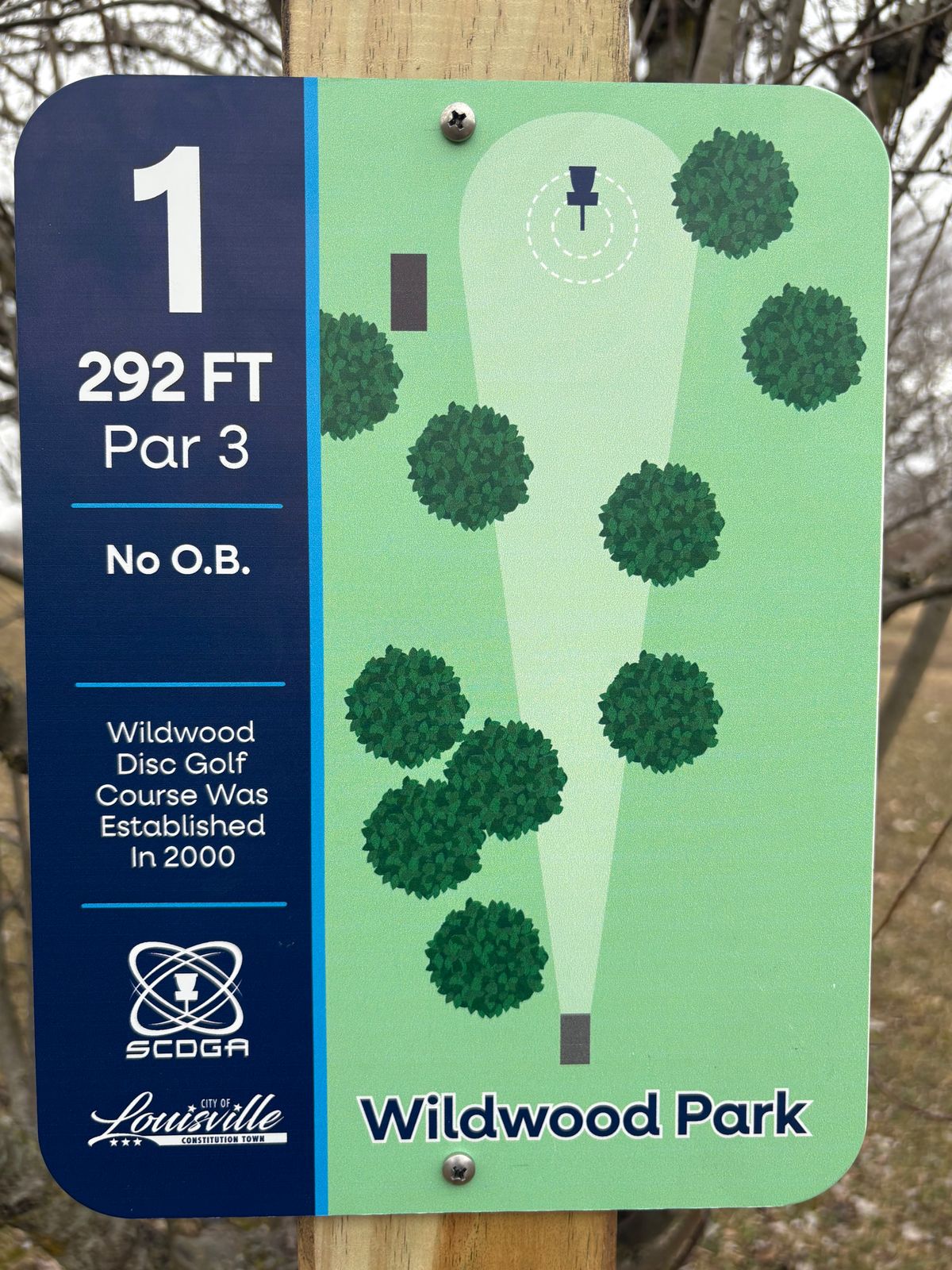 New signs installed Spring of 2025 thanks to the Stark County Disc Golf Association (Scdga)