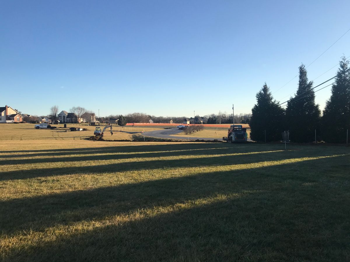 There is a lot of construction going on right now.
All holes are still playable.
