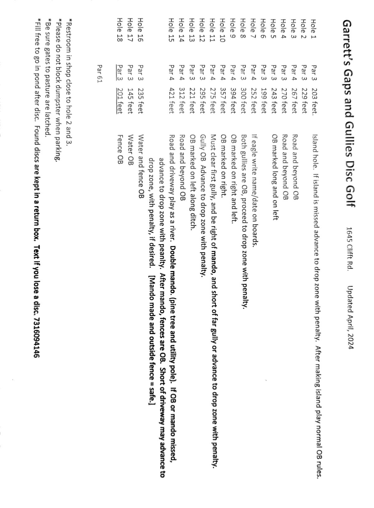 Current rules, OB, Mando's, and drop zones.