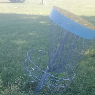 A couple baskets at awkward angles.