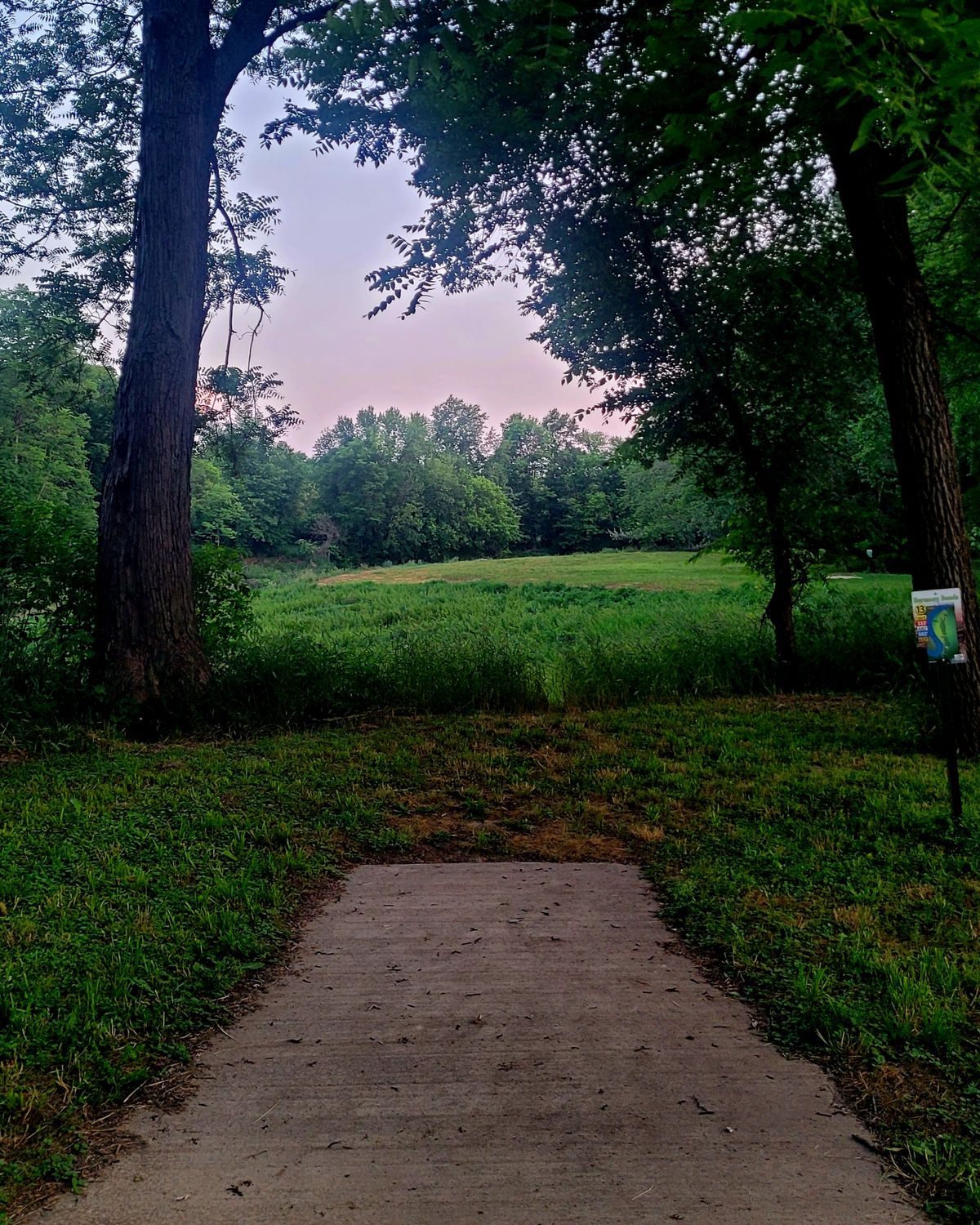 Hole 13 Blue Tee looking across OB Hazard to Fairway.