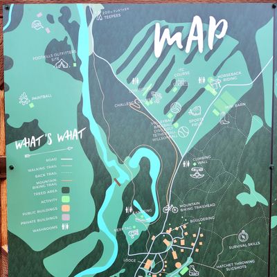 Camp Map - Course begins on the right side of the road as you head toward the climbing wall.