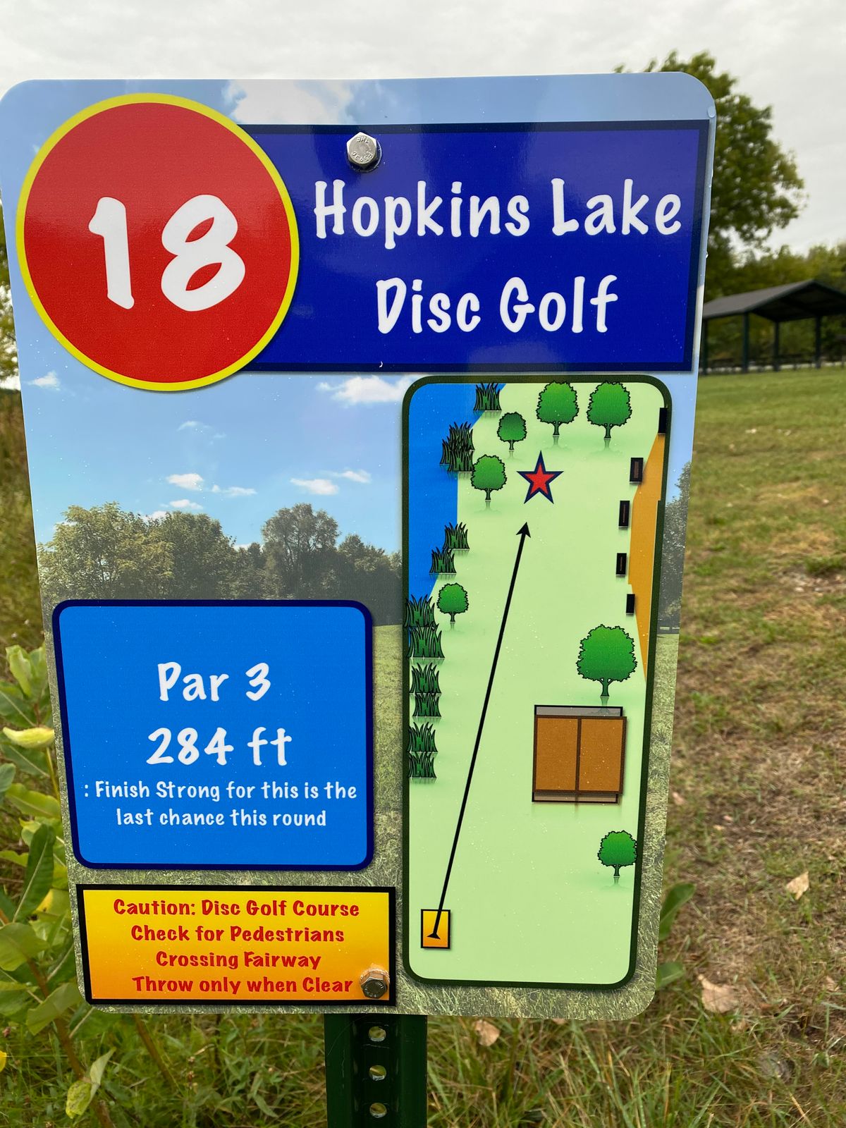 Hole 18 Tee Sign.