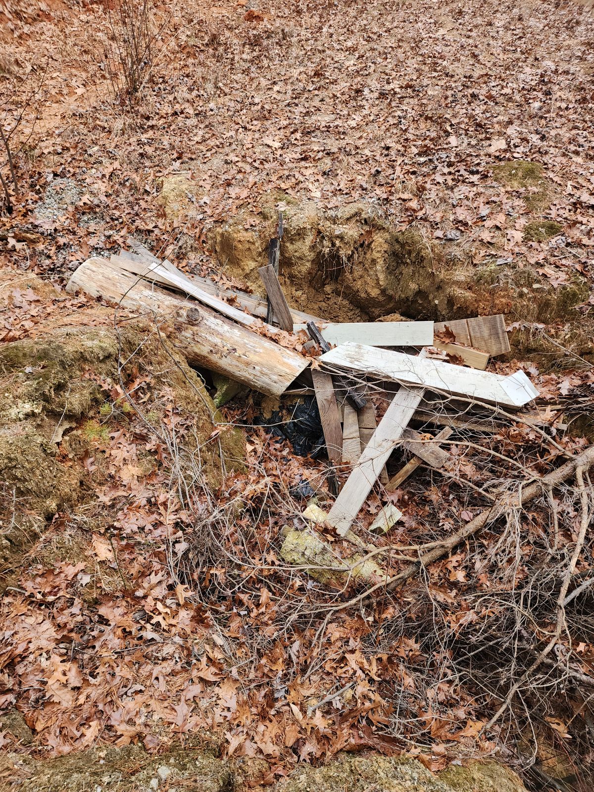 Random garbage filling holes