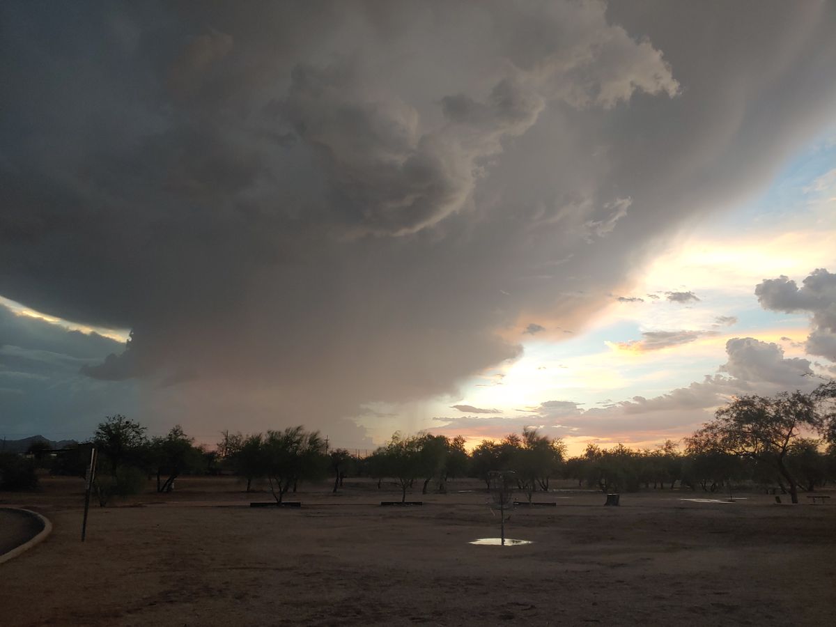Hole 18 from the parking lot. Post monsoon.