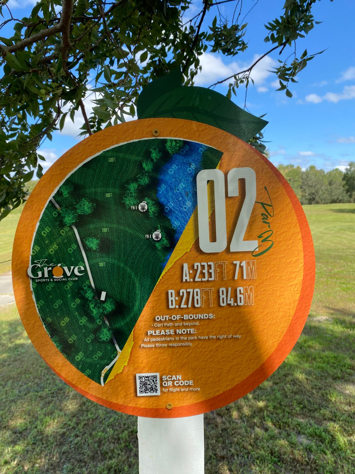 Hole 2 tee sign