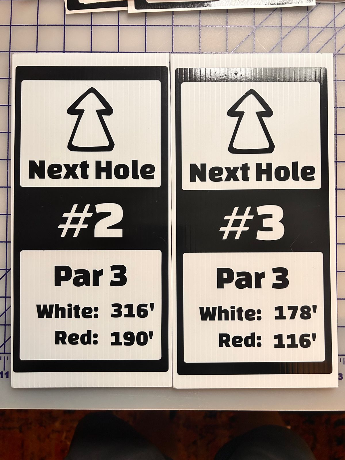 Next Hole Signs 2 & 3