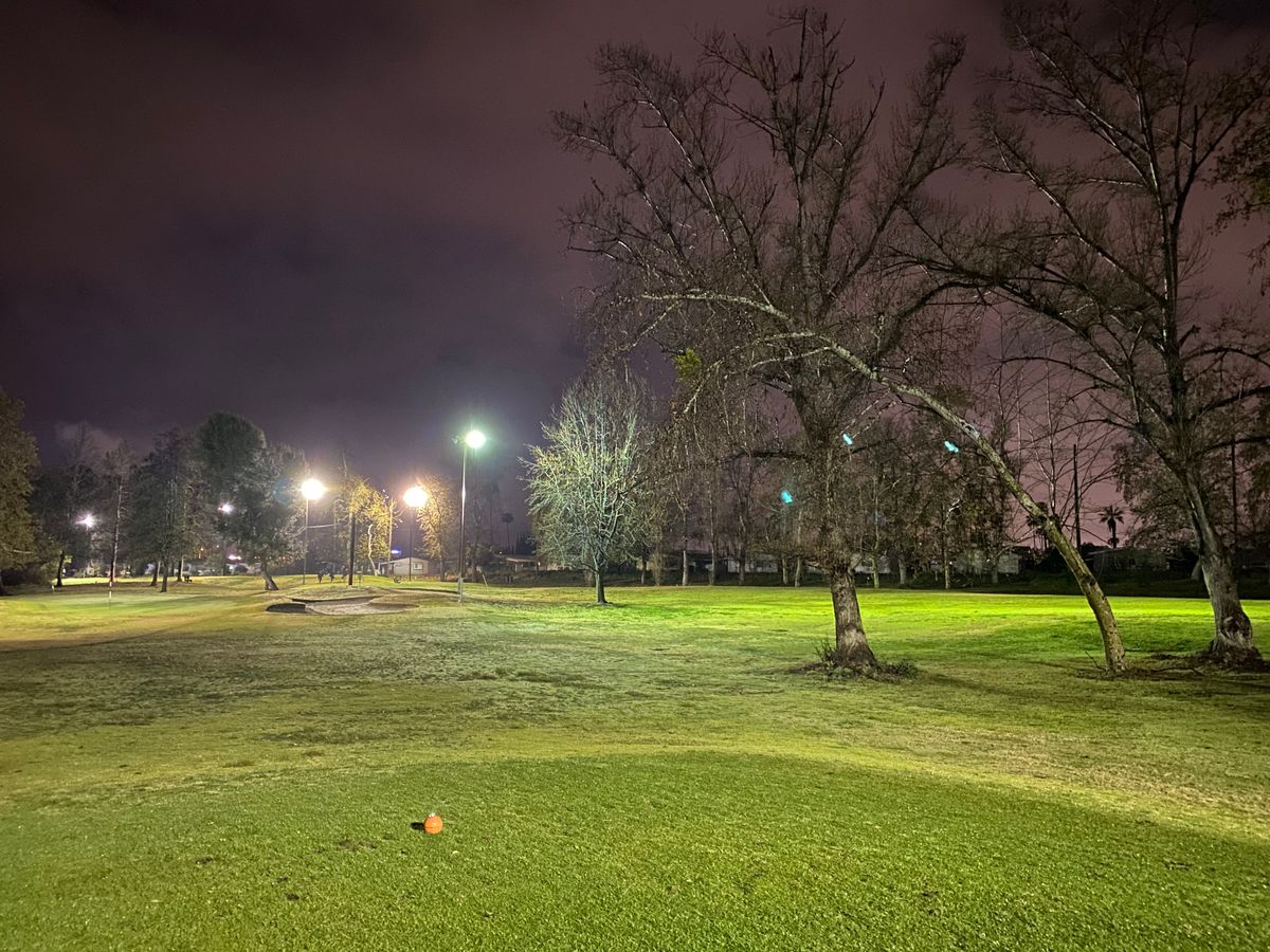 Hole 3, w the basket on the right of the green. ~345 ft