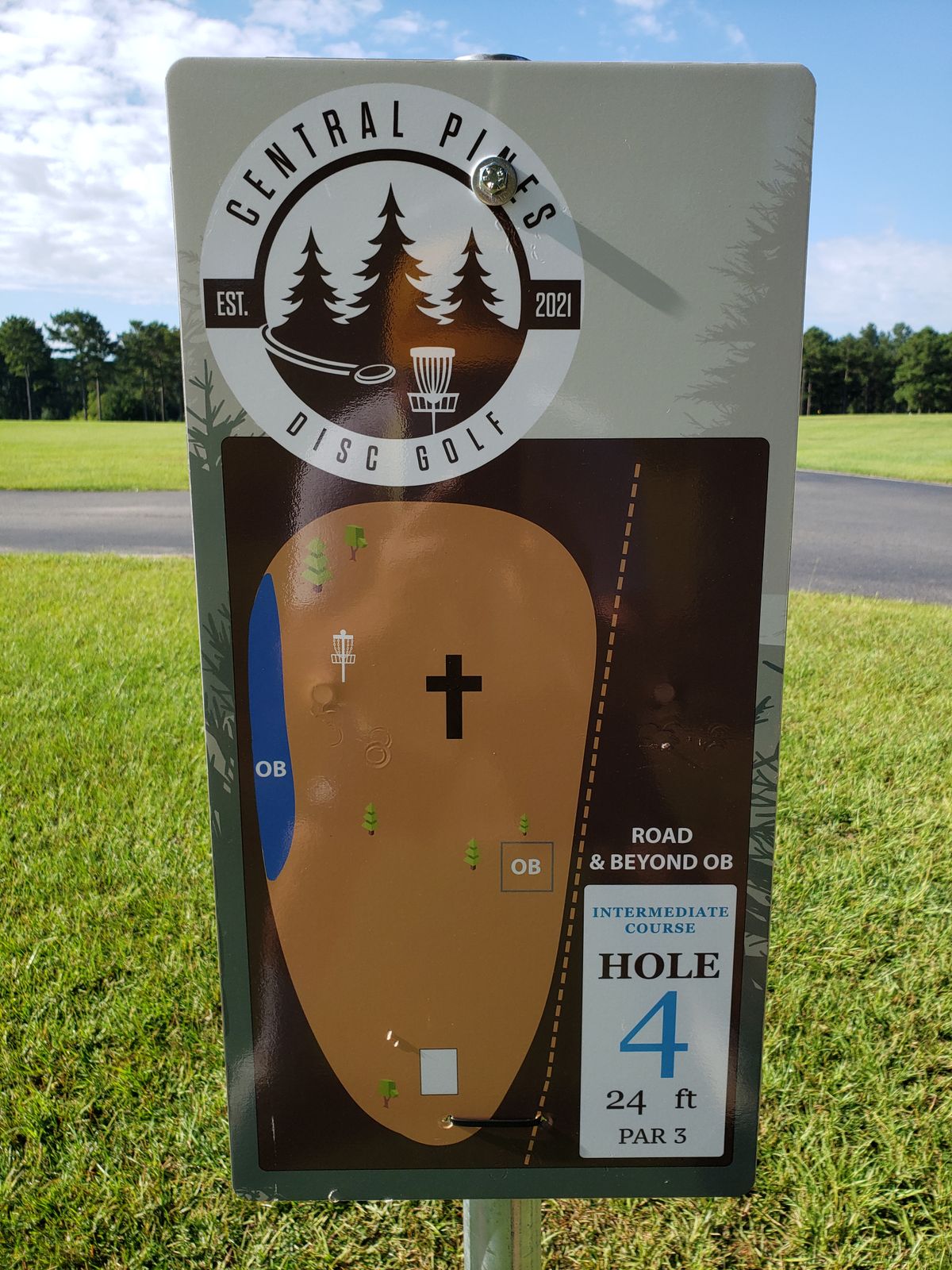 #4 Blue Tee Sign,  not really 24 feet, actually 224 feet.