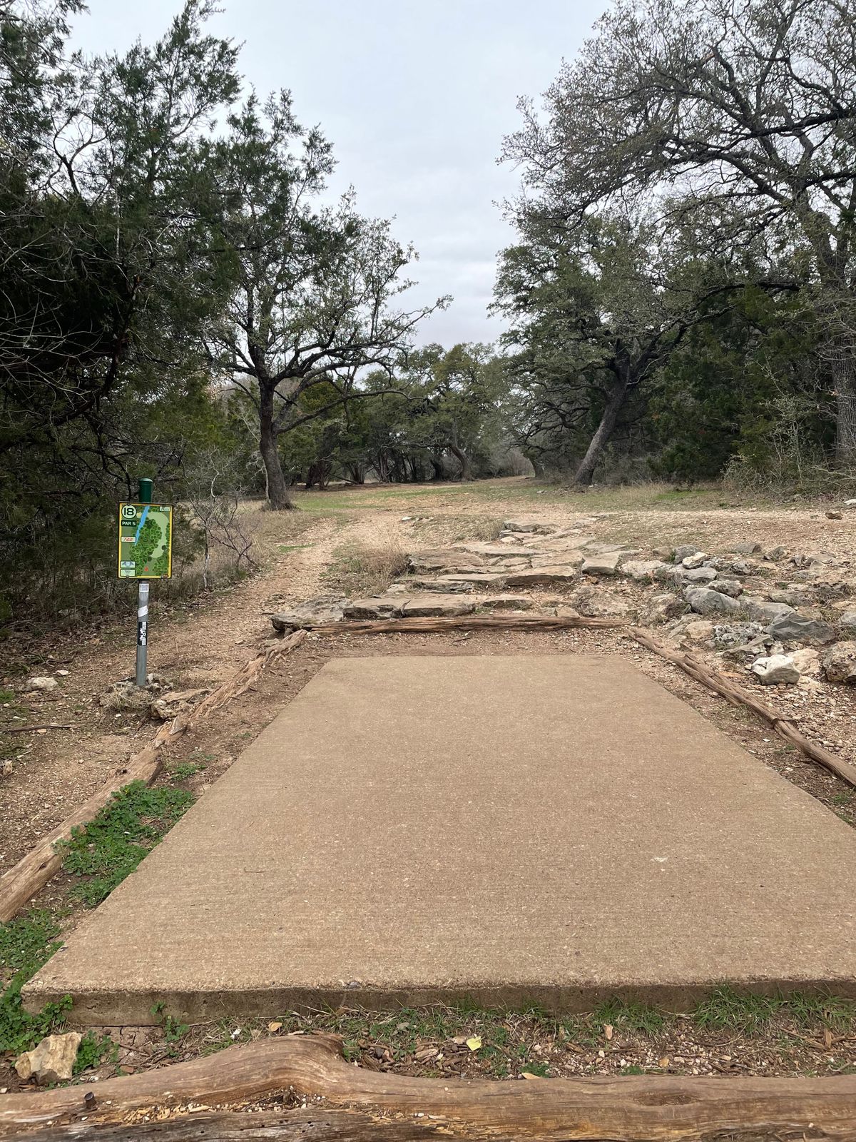 Hole 18 from the Short Tee. (Red) Get it up the hill and stay in the middle to set up the 2nd shot.