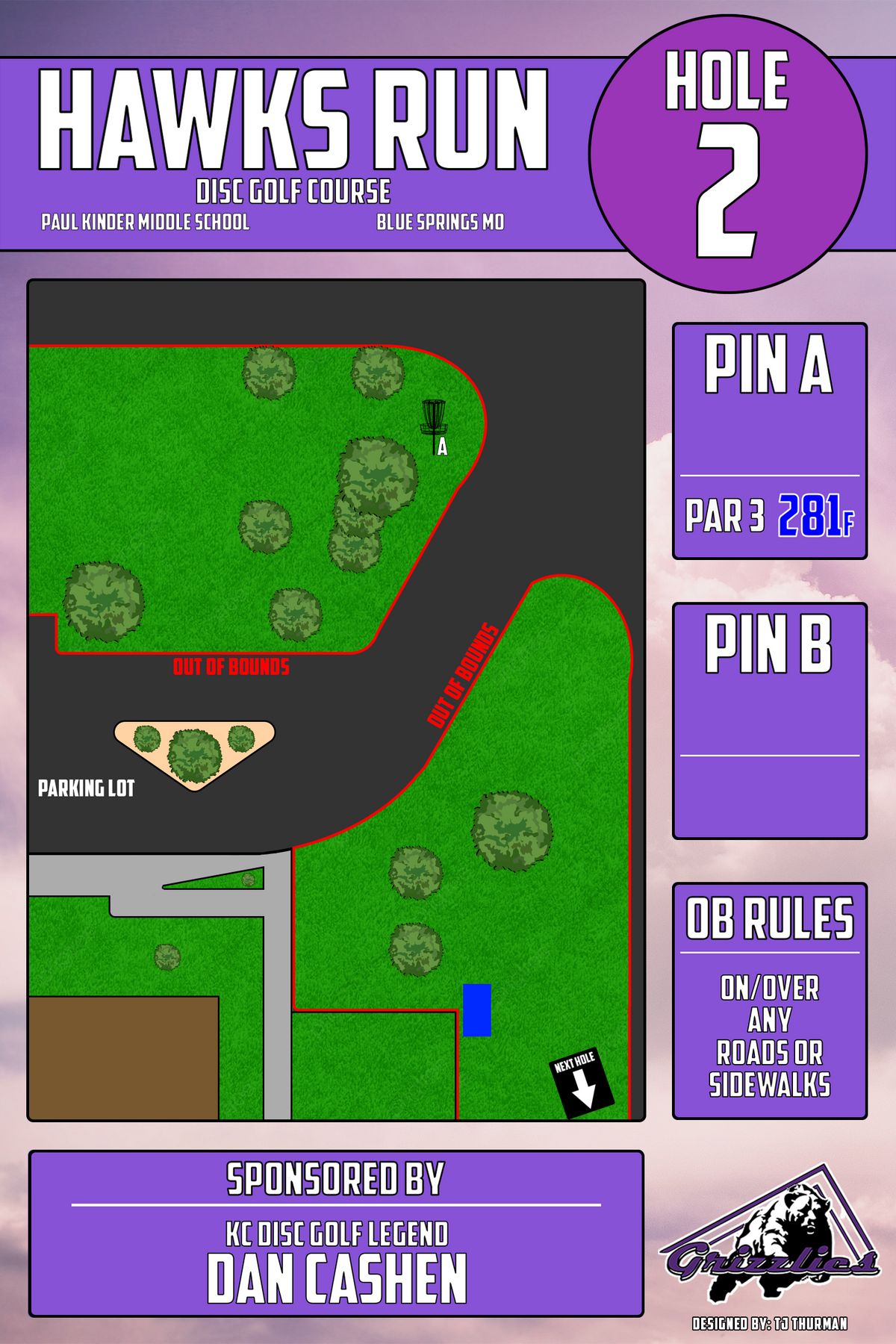 Hole 2 - Tee Sign