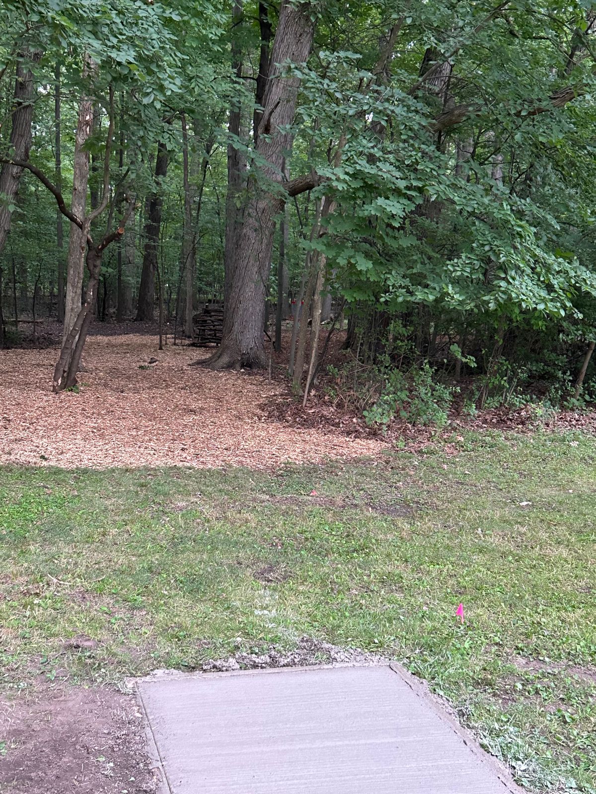 Hole 7 tee pad over the barricade