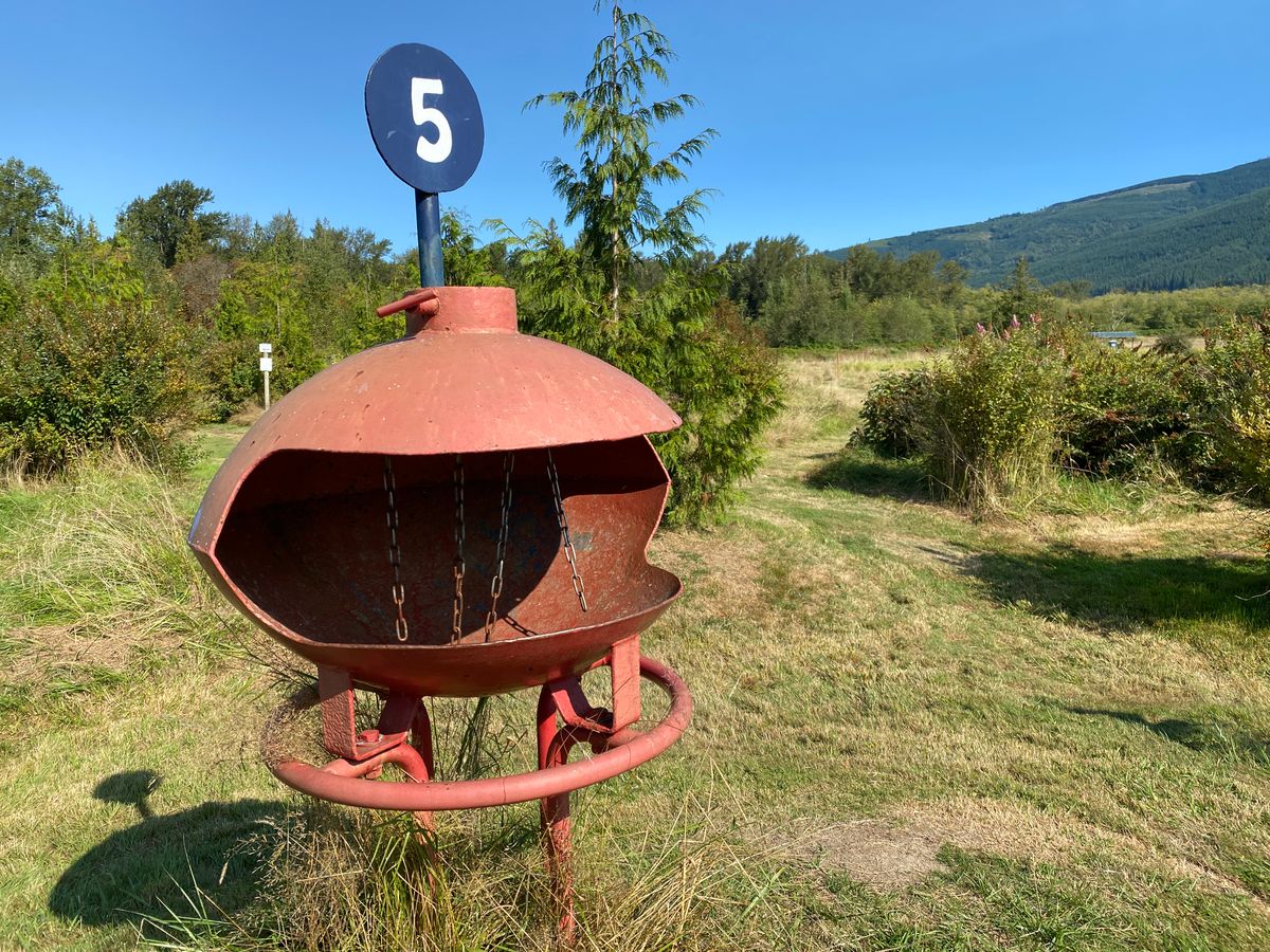 Hole 5 alternate custom basket.