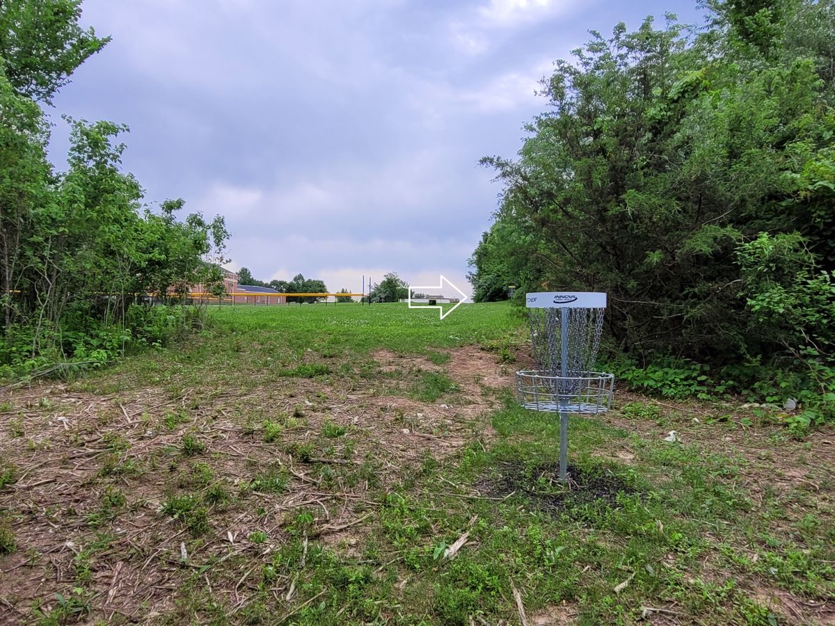 Hole 10 white basket to tee