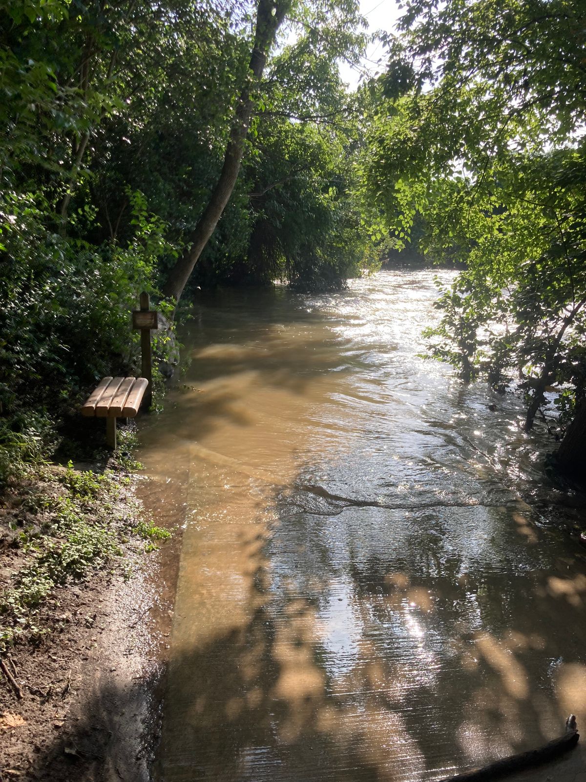 Pathway between hole 11 and 12 (you can still return by cutting through hole 10).