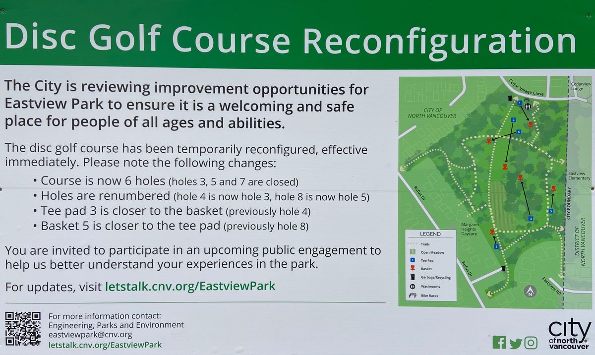 April 26,2023 signage of reconfiguration of course.