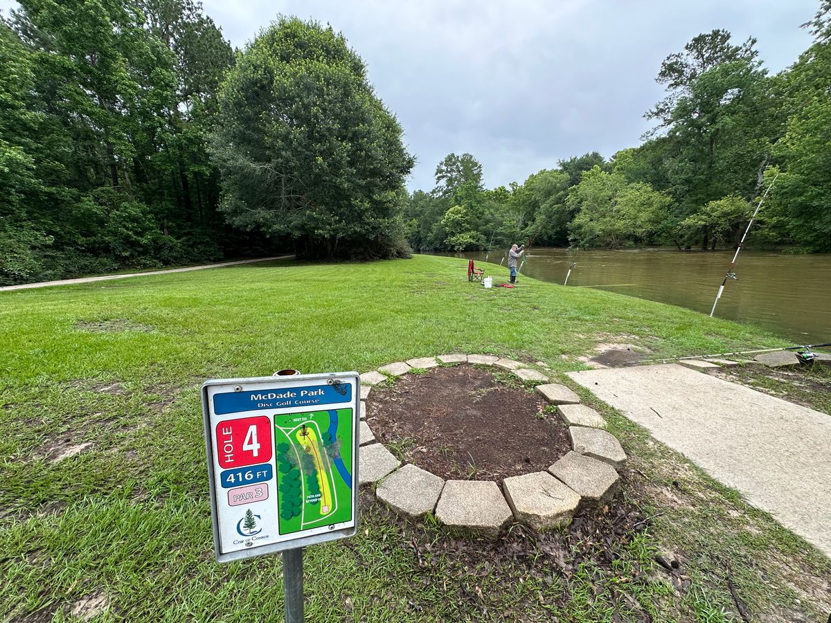 Hole 4 water almost cuts the fairway in half. Rushing water if advise to not play