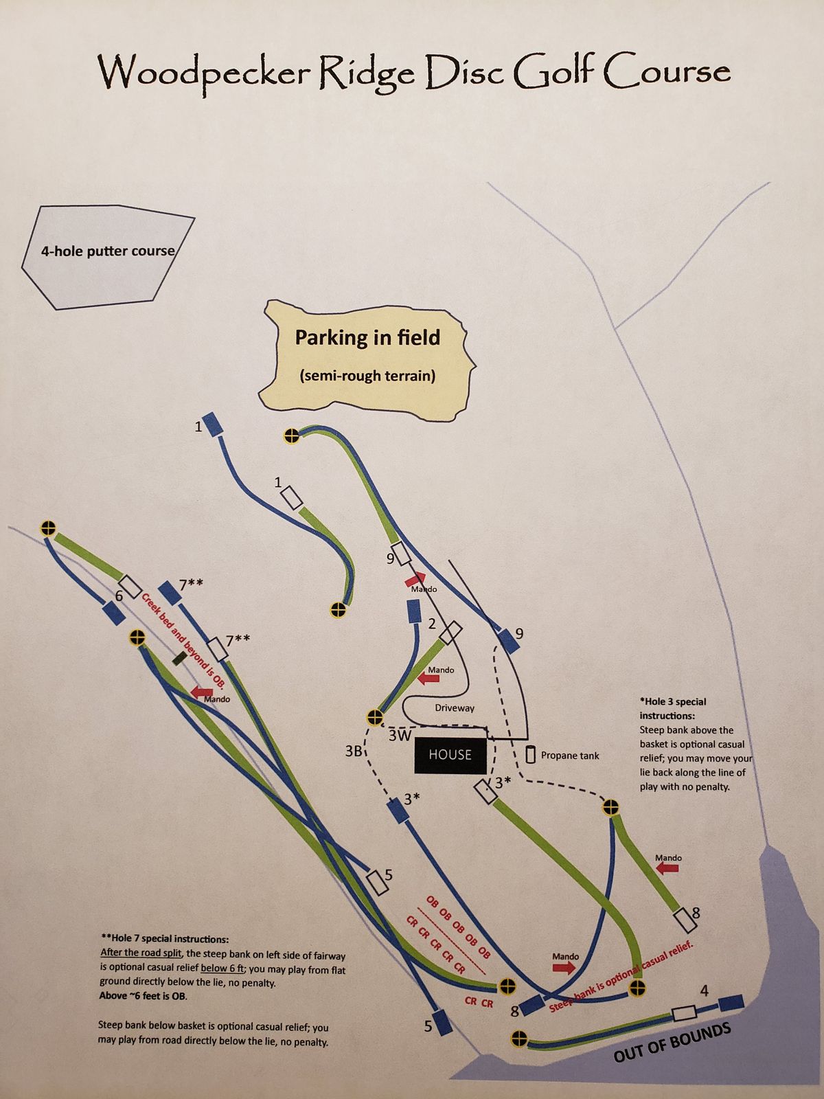 Course map with special instructions)