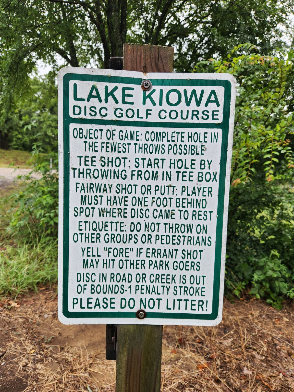 Course rules sign