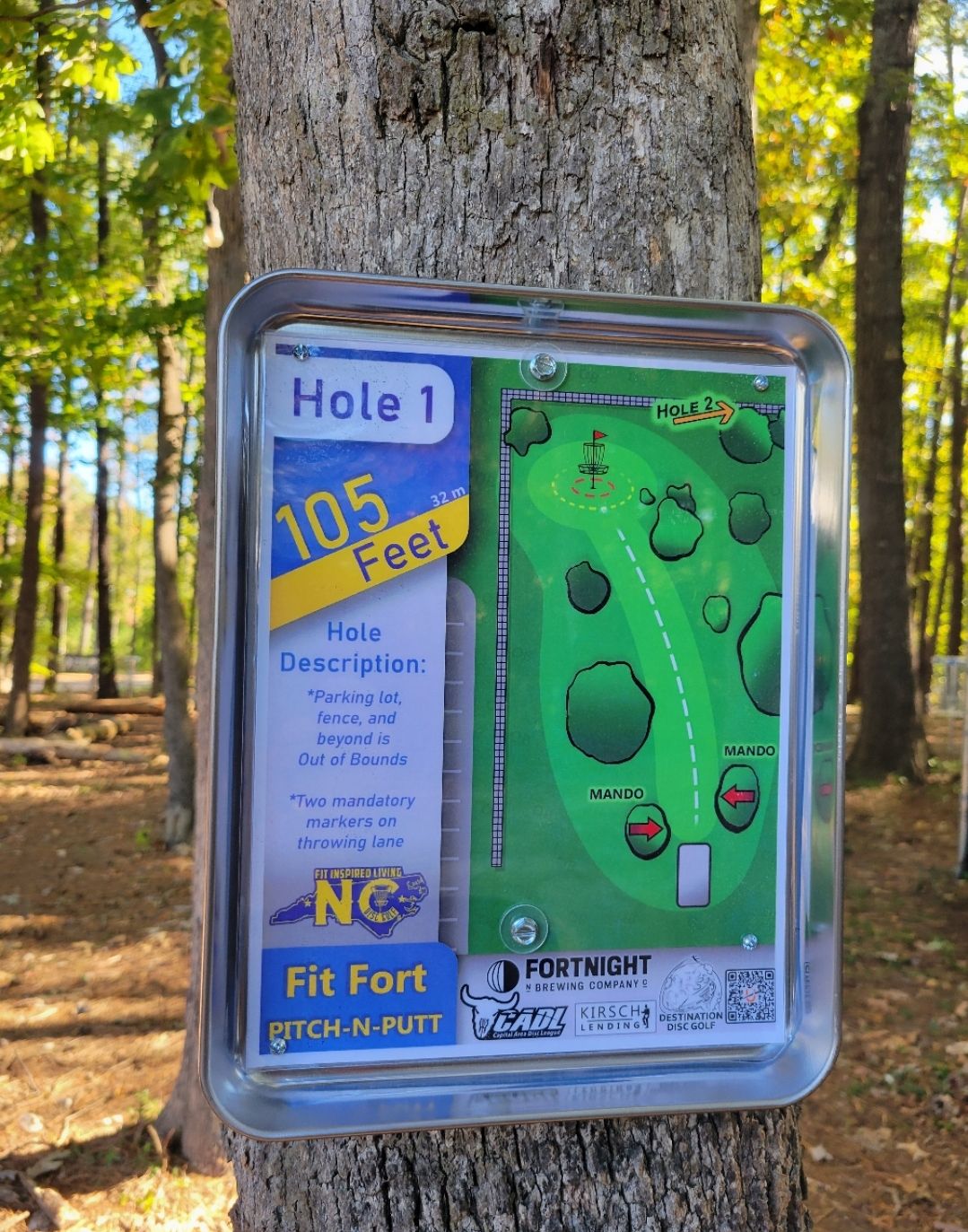 Hole 1 tee sign