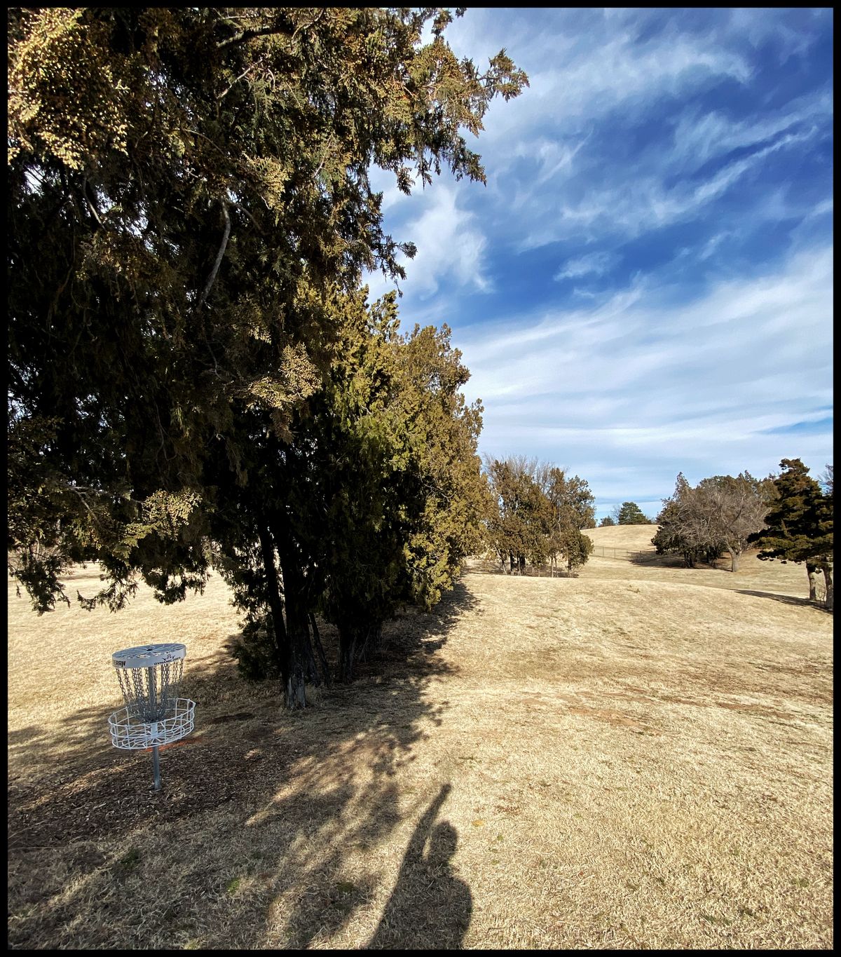 #12 green- the tee is back downhill that way