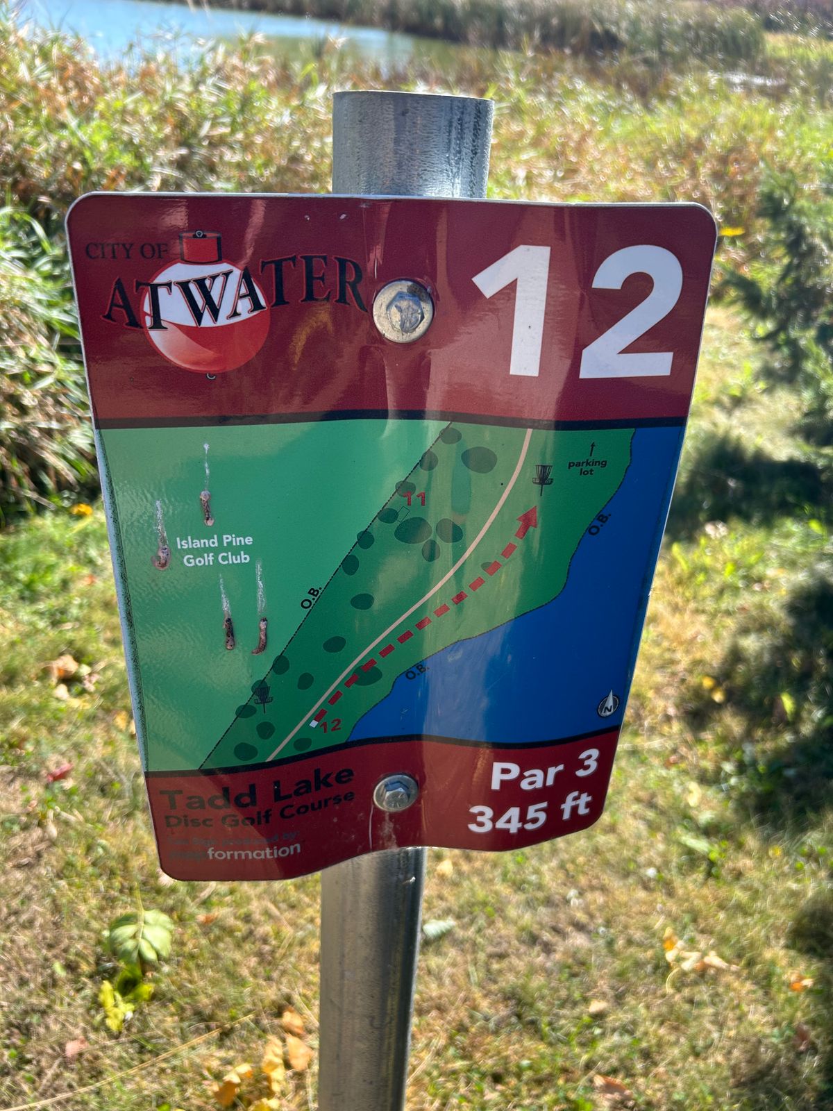 Hole 12 signage