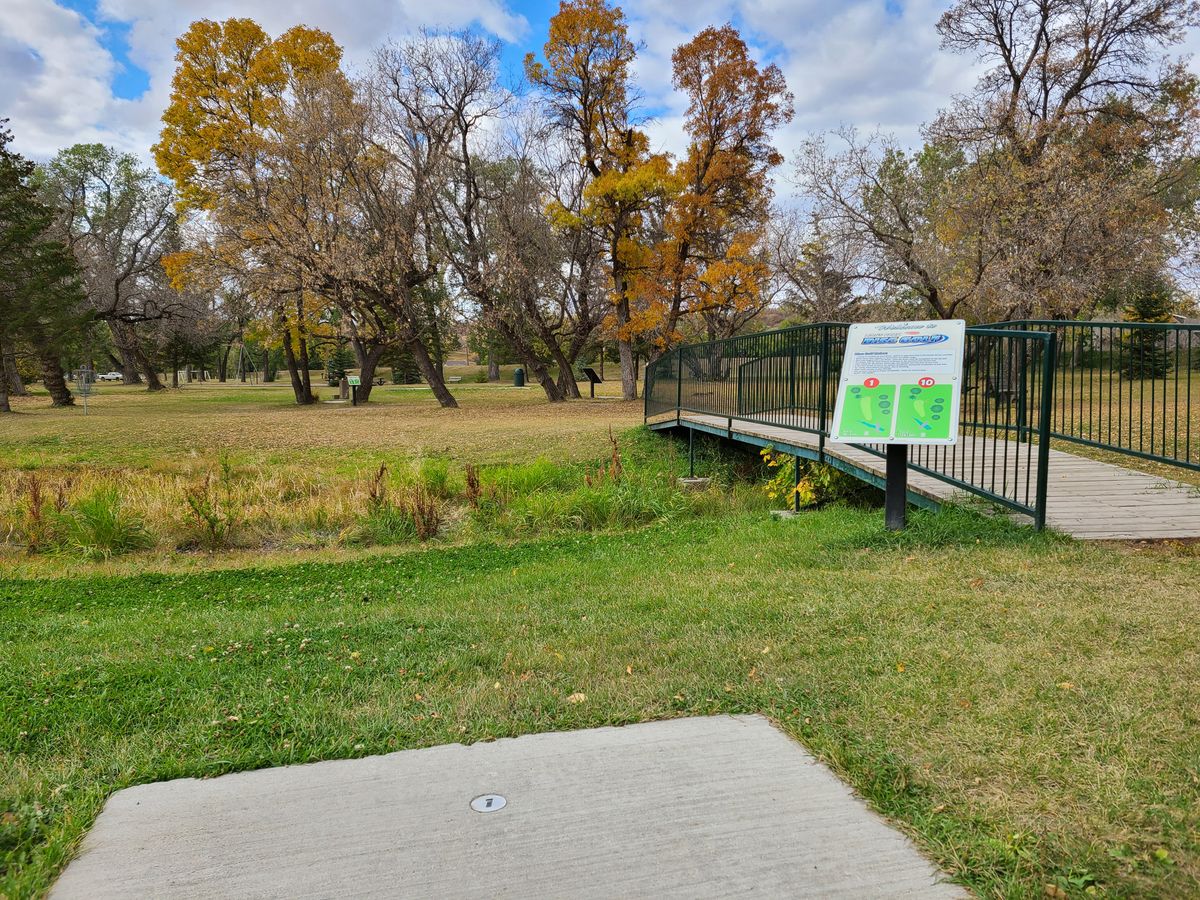 Tee pads and baskets are numbered + nice signage