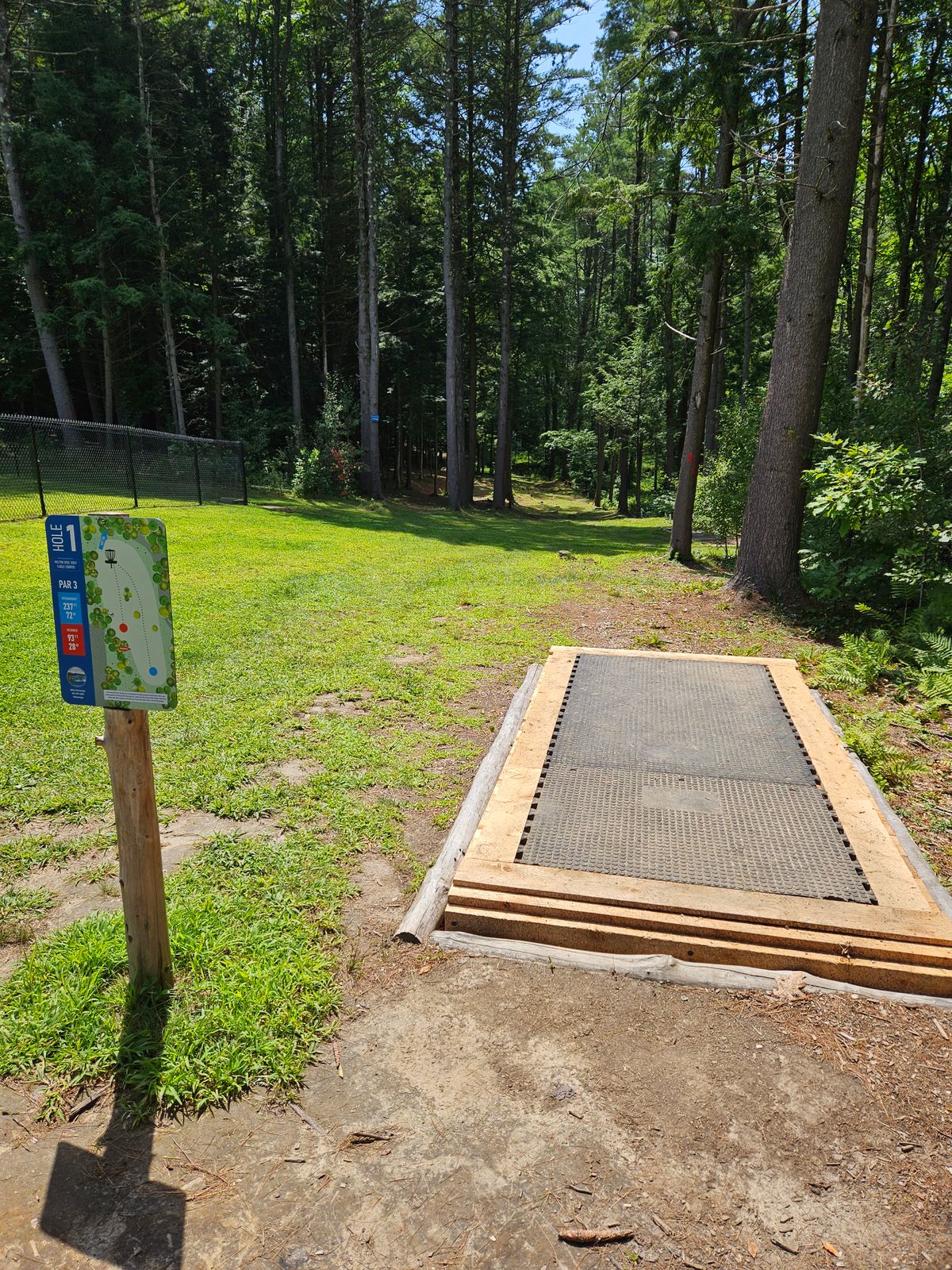 Nice new tee pad on 1 and 2.