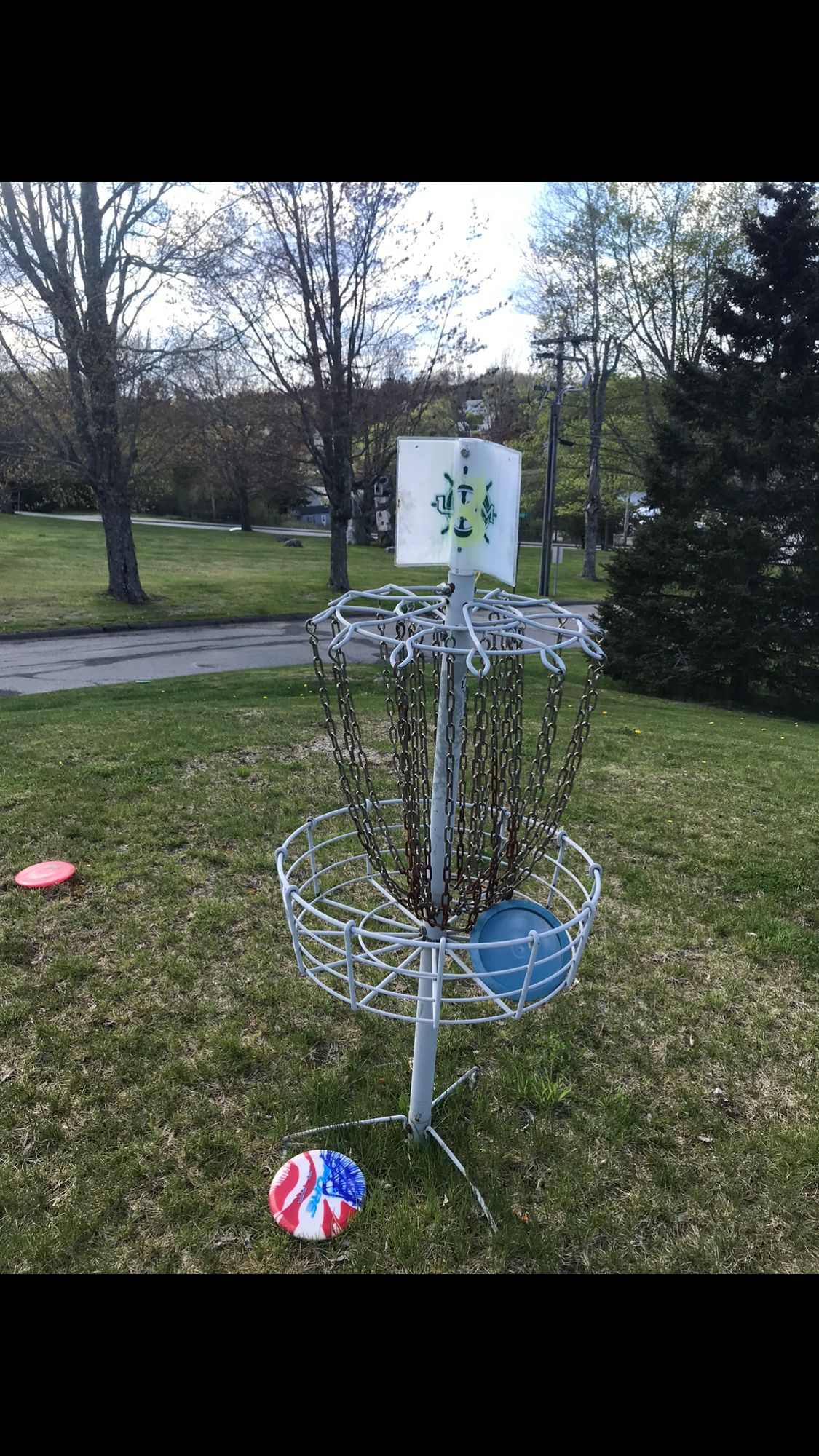 Hole 8 tee off on the side walk after hole 7