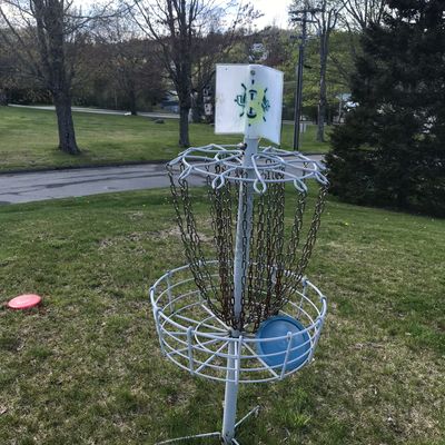 Hole 8 tee off on the side walk after hole 7