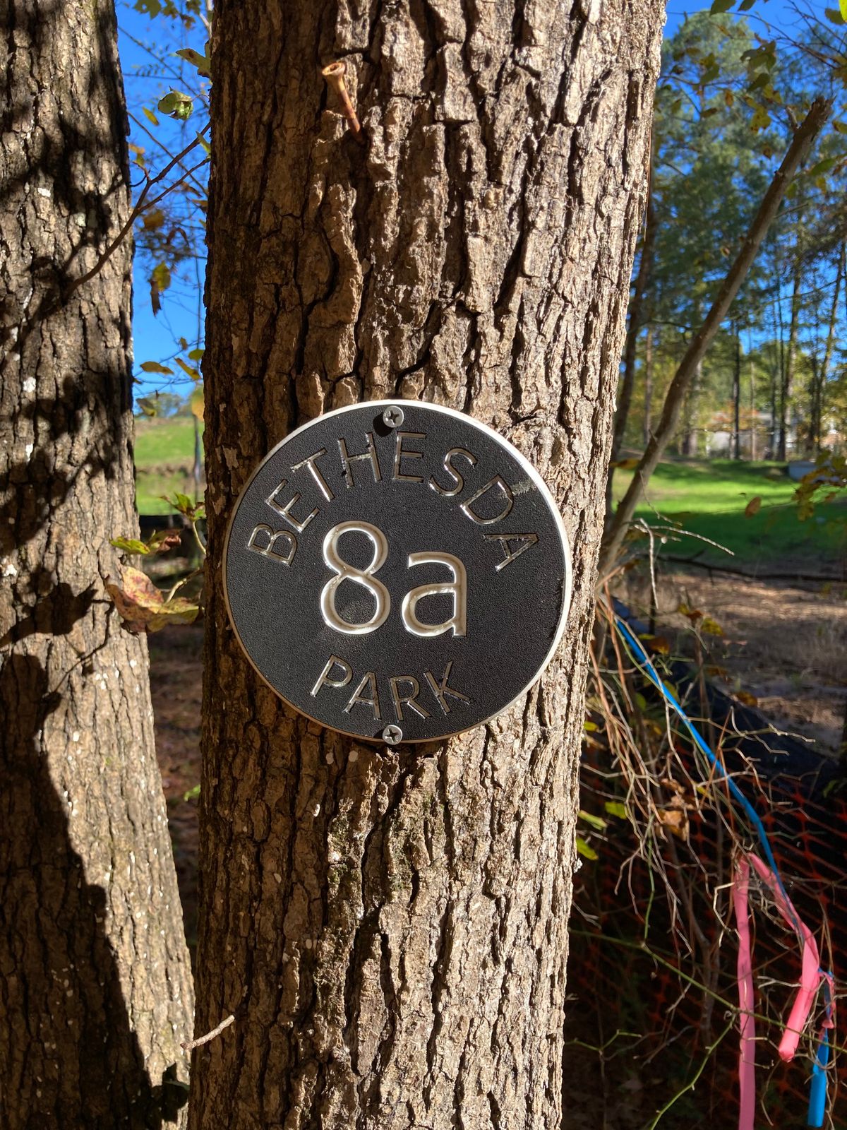 Hole 8? There was a sign that was lying on the ground. Construction around this area.