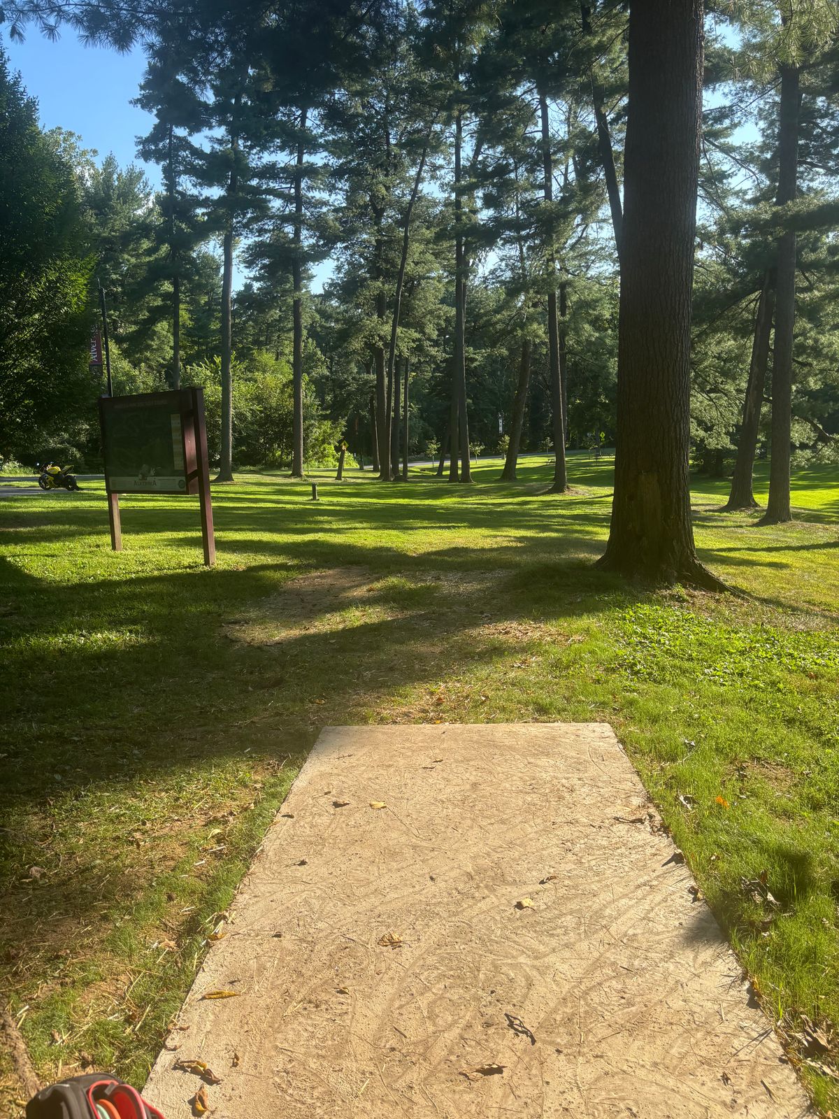 Newly renovated Tee #1. Added about 8-10 feet and the tree makes it a different shot.