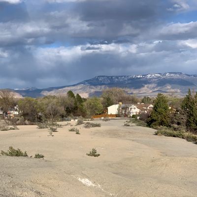 Hole 2 with Mt. Garfield and Grand Mesa in the background.