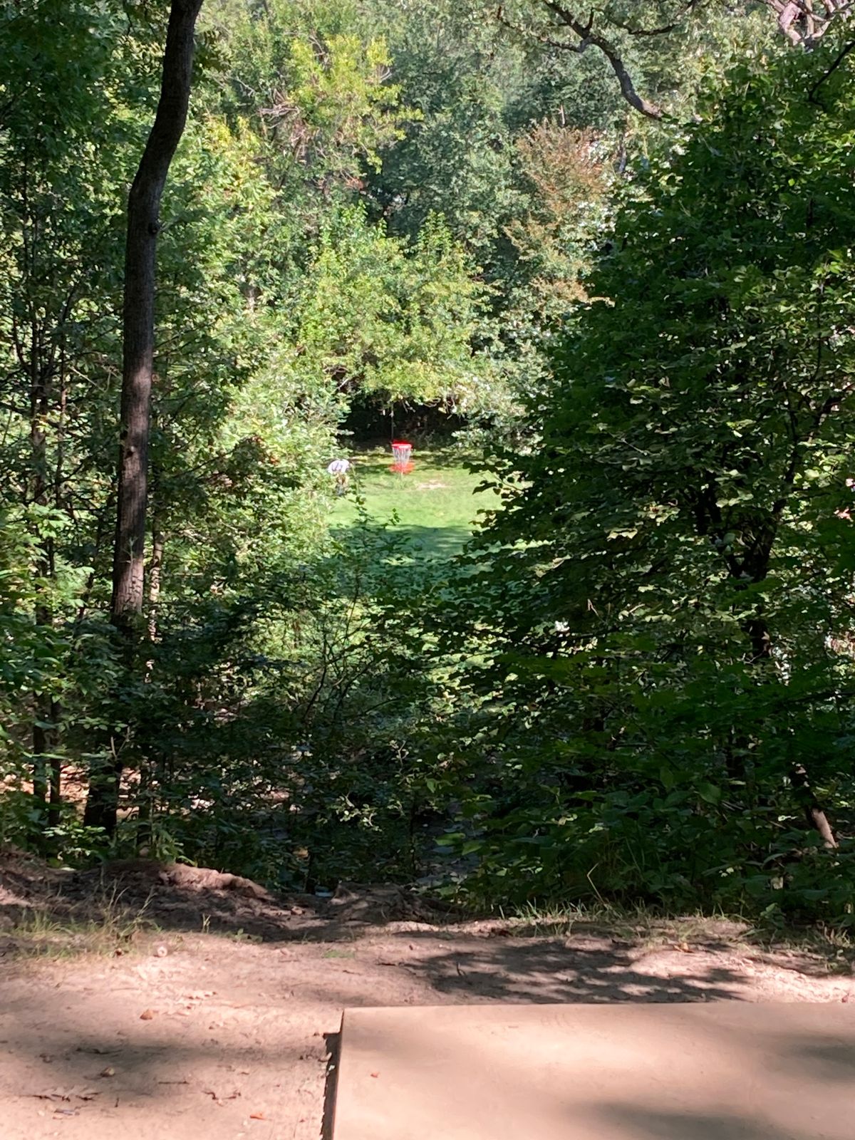 Hole #2, steep downhill across a creek
