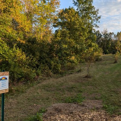 Tee of 8. This is a longer dog leg left. You must throw uphill 200-250 feet before hyzering to the left down a hill another 150-200 feet. I have yet to birdie this hole but I am fairly certain par 3 is correct.

Be sure to check, if there is anyone playing in front of you, that they have moved on to number 9 before throwing.
