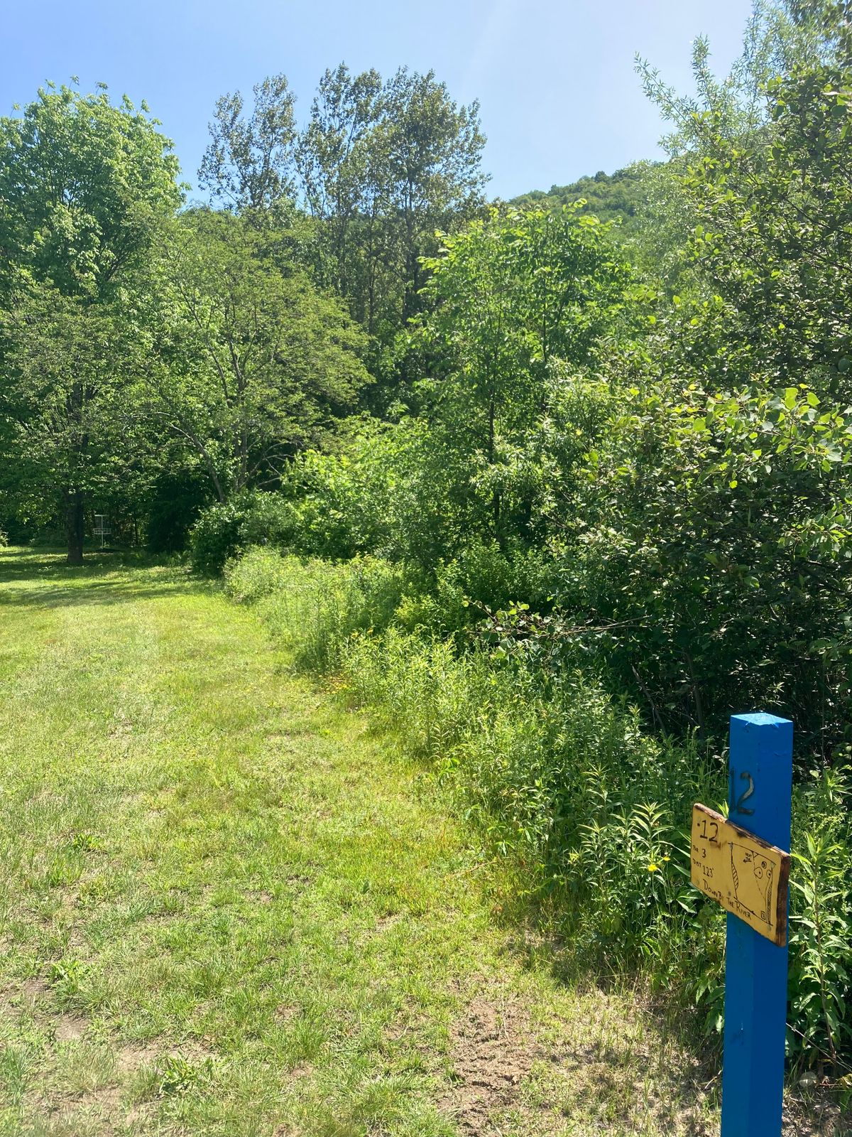 Steep river bank on the right, watch your footing.