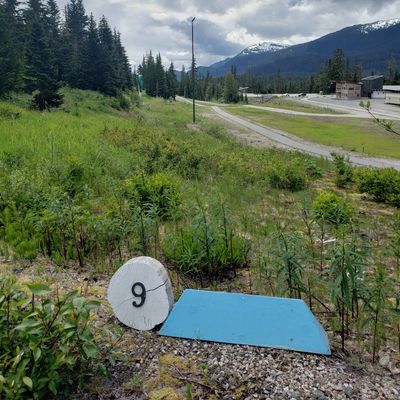Hole 9 white tee.